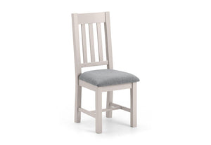 Julian Bowen Richmond Solid Oak Elephant Grey and Midnight Blue Dining Chair (5634013069478)