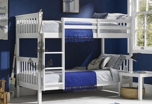 LPD Leo Navy Blue, Pine, White Wooden Bunk Bed (6169618481326)