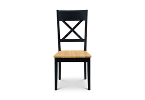 Julian Bowen Hockley Solid Wood Black and Oak Dining Chair (5635498573990)