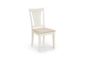 Julian Bowen Stamford Solid Wood Satin Ivory Dining Chair (5635538616486)