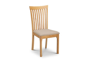 Julian Bowen Ibsen Solid Light Oak Biscuit Linen Dining Chair (5635502669990)