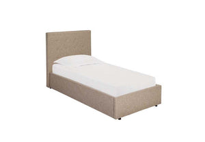 LPD Furniture Lucca Beige & Grey Upholstered Fabric Bed Single Double King Size (6164259045550)