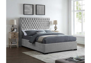 LPD Furniture Cavendish Silver Upholstered Fabric Bed 4FT6 Double 5FT King Size (6556922511534)