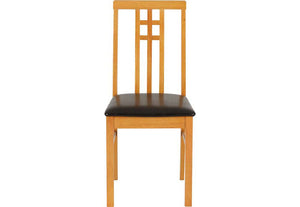 Seconique Vienna Medium Oak/Brown Faux Leather Dining Chair (5703515799718)