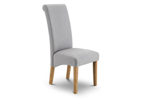 Julian Bowen Rio Shale Linen with Light Oak Dining Chair (5635525378214)