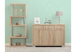 Seconique Milan Sonoma Oak Effect Veneer 3 Door 3 Drawer Sideboard (5748140572838)