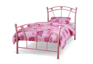 Serene Jemima Pink Gloss Metal Bed 2FT6 Small Single 3FT Single (7016858648750)