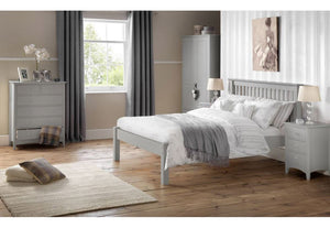 Julian Bowen Barcelona Dove Grey Low Foot End Wooden Bed 3FT Single 4FT6 Double (5641502654630)
