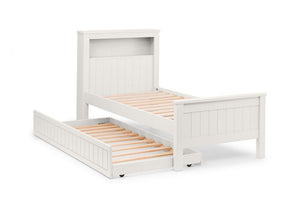 Julian Bowen Maine Surf White and Dove Grey Pine Bookcase Wooden Bed 3FT Single (5641725214886)