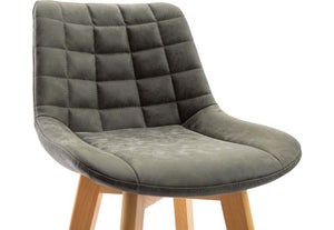 Seconique Brisbane Grey and Mustard Faux Leather Bar Chair Set of 2 (5741436502182)