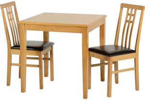 Seconique Vienna Medium Oak/Brown Faux Leather Dining Set (5719966056614)