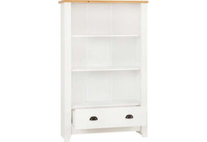 Seconique Ludlow White with Oak Lacquer Bookcase (5747483607206)