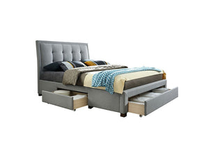 Birlea Shelby Grey Upholstered Fabric Bed Frame 4FT6 Double and 5FT King Size (5597414817958)