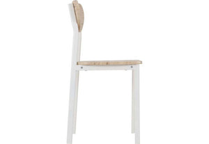 Seconique Riley White/Light Oak Effect Veneer Dining Set Table + 2 Chairs (5719868539046)