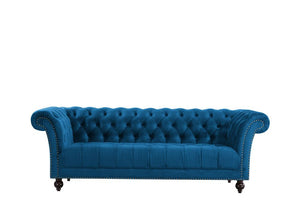 Birlea Chester 2 Seater 3 Seater Green,Grey and Midnight Blue Upholstered Sofa (5600596557990)