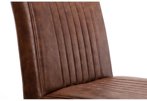 Julian Bowen Brooklyn Brown Faux Leather Cantilever Dining Chair (5633490944166)