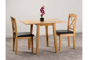 Seconique Mason Oak Varnish/Brown Faux Leather Dining Set (5719443898534)