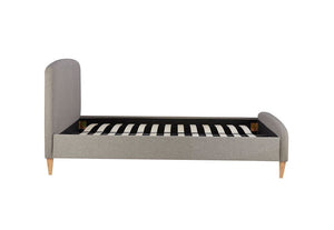 Birlea Quebec Grey Upholstered Fabric Bed 4FT Small Double, Double and King Size (5597390536870)