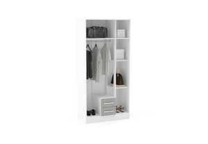 OSD Lynx High Gloss White and Grey Wardrobe (7582013030574)
