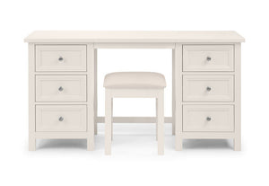 Julian Bowen Maine Surf White and Dove Grey Solid Pine Dressing Table Stool (6563311354030)