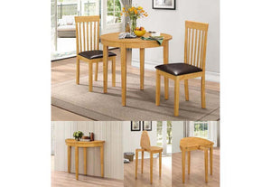 OSD Piraeus Solid Rubberwood Mahogany, Natural & Oak Brown PU Dining Chair (7622545572014)