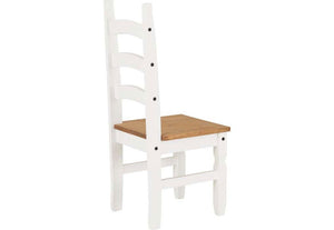 Seconique Corona Distressed Waxed Pine Grey and White Dining Chair (5780959396006)