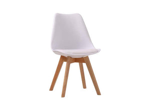 LPD Louvre Black, Grey, White & Yellow Plastic & Beech Cushioned Dining Chair (6074488815790)