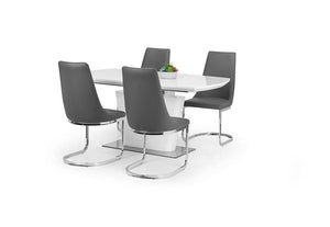 Julian Bowen Como White High Gloss Extending Dining Table (5801757606054)