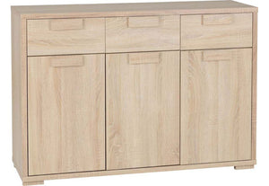 Seconique Cambourne Light Sonoma Solid Oak 3 Door 3 Drawer Sideboard (5739076321446)