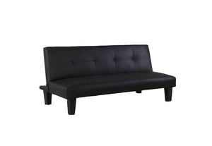 Birlea Franklin Black Faux Leather Upholstered Fabric 3 Seater Sofa Bed (5596098560166)