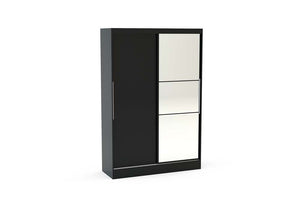 Lynx Black Gloss Bedroom Furniture Wardrobe Chest Bedside by Birlea (6770584944814)