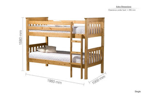 Birlea Portland Antique Pine and White Bunk Bed (5629889347750)