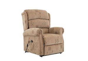Birlea Manhattan Wheat Polyester Upholstered Fabric Rise and Recliner Chair (5596124184742)