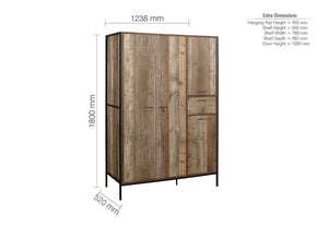 Birlea Urban Rustic Oak Effect 2 Door Wardrobe and 4 Door Wardrobe (5600555860134)