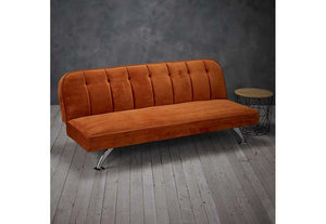 LPD Brighton Green, Grey, Orange, Pink Velvet Fabric Vintage Style Sofa Bed (6579740737710)