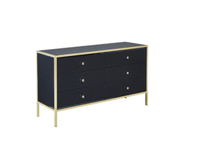 Birlea Fenwick Black Mirror Glass 4 Drawer,6 Drawer and Merchant Chest of Drawer (5600445005990)
