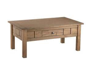 Birlea Santiago Distressed Waxed Finish Solid Pine 1 Drawer Coffee Table (5596158165158)