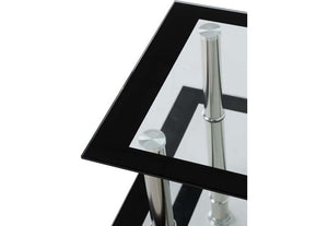 Seconique Harlequin Clear Glass/Black Border/Silver TV Unit (5747292930214)