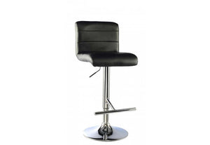 Heartlands Molly PU Chrome and Black Bar Stool (7484195766446)