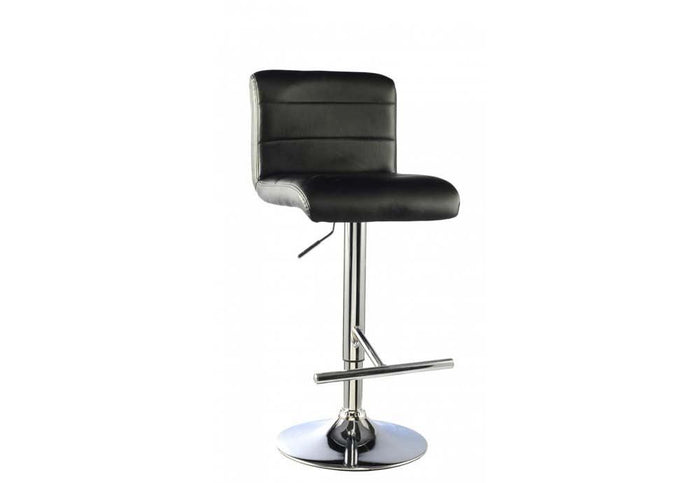 OSD Palermo PU Chrome and Black Bar Stool