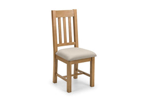 Julian Bowen Hereford Waxed Solid Oak Taupe Linen Dining Chair (5635497394342)