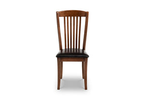 Julian Bowen Canterbury Mahogany and Brown Faux Leather Dining Chair (5633539178662)