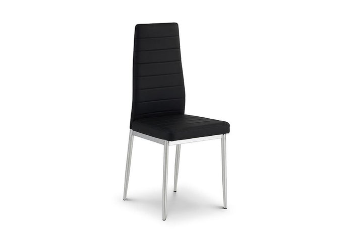 OSD Greenwich Chrome Plating Black Faux Leather Dining Chair (Set of 2)
