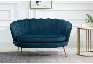 Birlea Ariel Blue and Coral Retro Upholstered Fabric Sofa 2 Seater, 1 Seater (5690512801958)