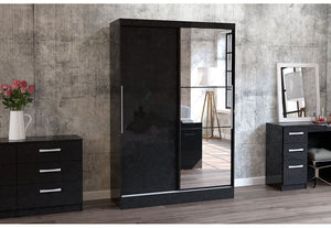 Birlea Lynx High Gloss 2 Door Sliding Mirror Wardrobe (5600546324646)