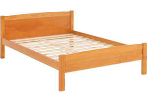 Seconique Amber Antique Pine White Solid Pine Wooden Bed 3FT Single 4FT6 Double (5669203017894)