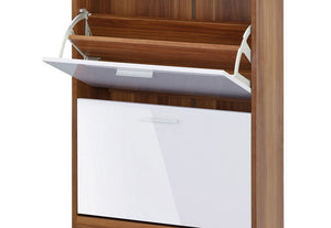 LPD Strand Black, White & Grey High Gloss and Walnut 2 Drawer Shoe Cabinet (6167986897070)