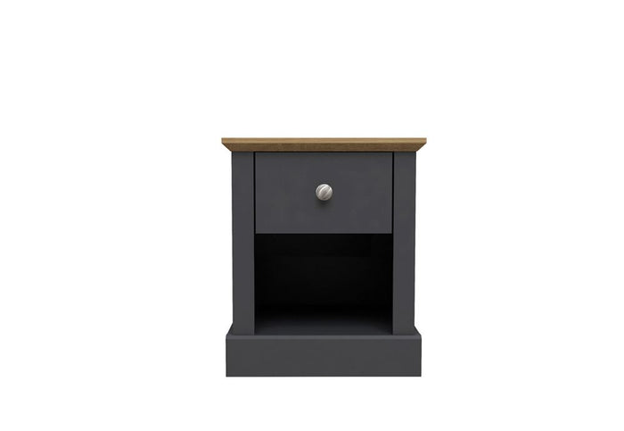 LPD Devon Oak/White, Oak/Charcoal & Oak 1 Drawer Lamp Table