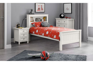 Julian Bowen Maine Surf White and Dove Grey Pine Bookcase Wooden Bed 3FT Single (5641725214886)