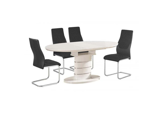 OSD Duisburg Chrome & Black PU Dining Chair (Set of 2)